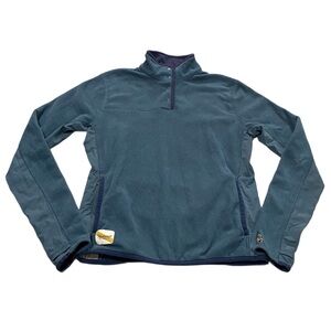 Tracksmith Franklin Fleece Quarter Snap in midnight blue extra small